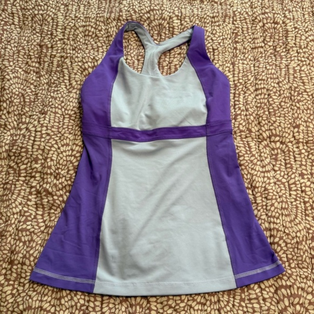 Lululemon Run Fast Track Tank Top Cool Breeze/Power Purple Sz. 6